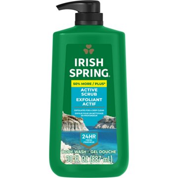 Irish Spring Moisturizing Face + Body Wash - Active Scrub