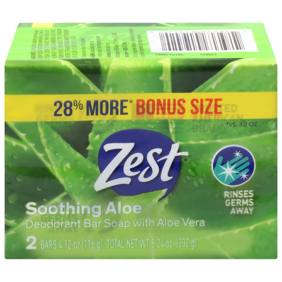 Zest Bar Soap Soothing Aloe Bonus Size Shop Hand & Bar Soap at HEB