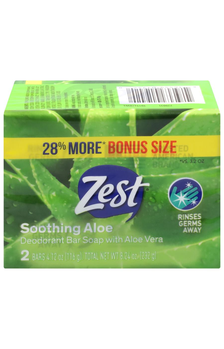 Zest Bar Soap Soothing Aloe Bonus Size; image 1 of 3