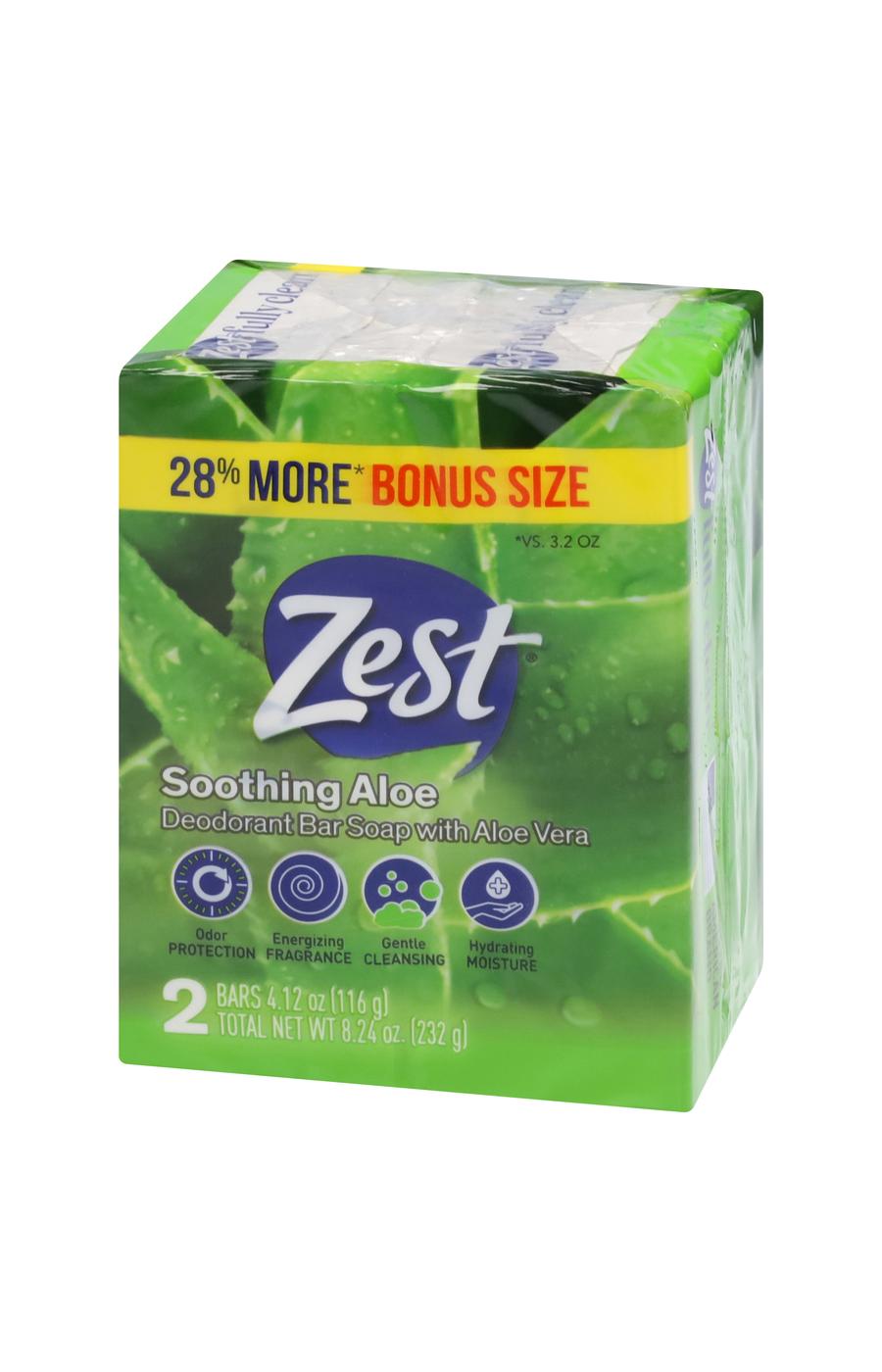 Zest Bar Soap Soothing Aloe Bonus Size; image 3 of 3