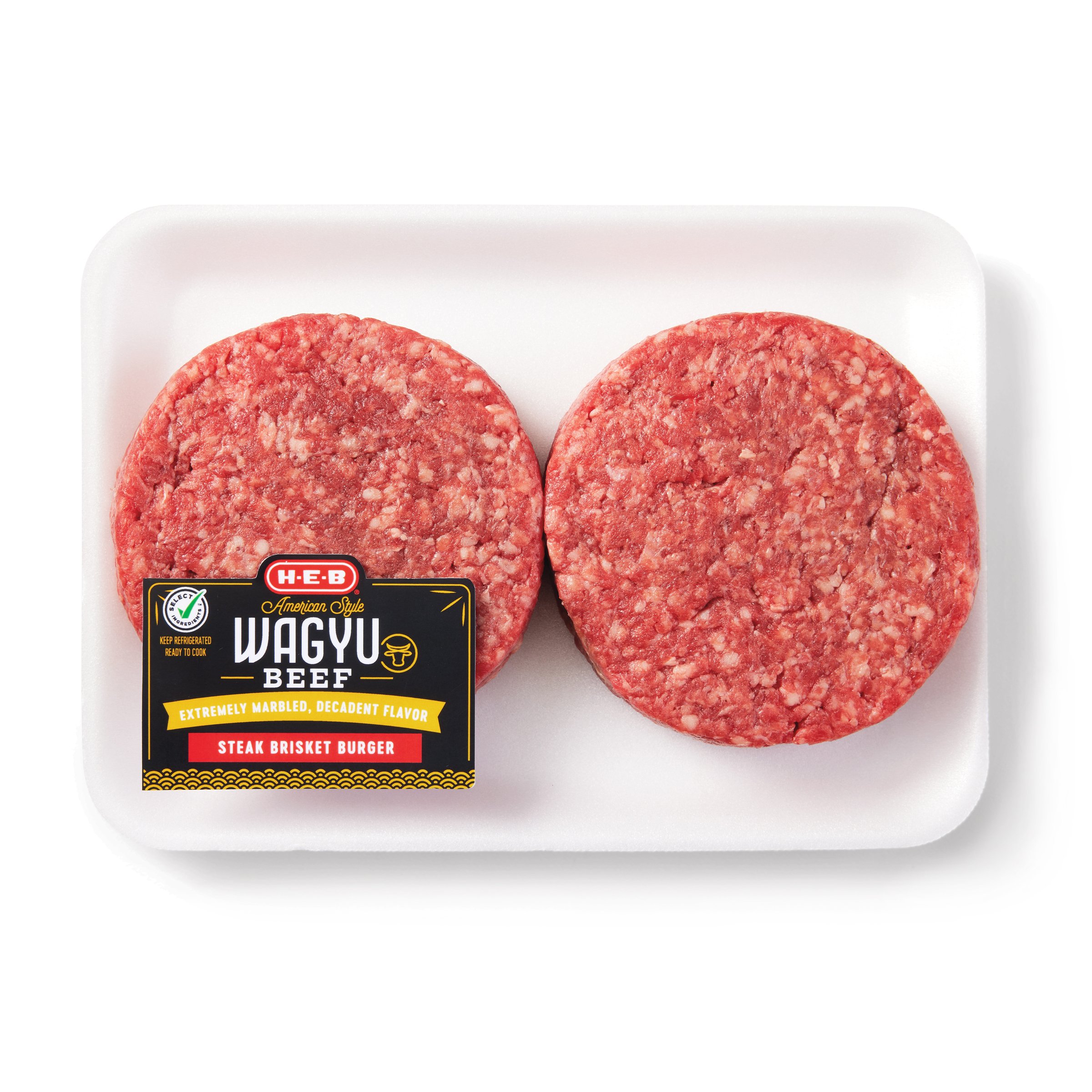 H-E-B American Style Wagyu Beef Steak Brisket Burger Patties - Shop ...