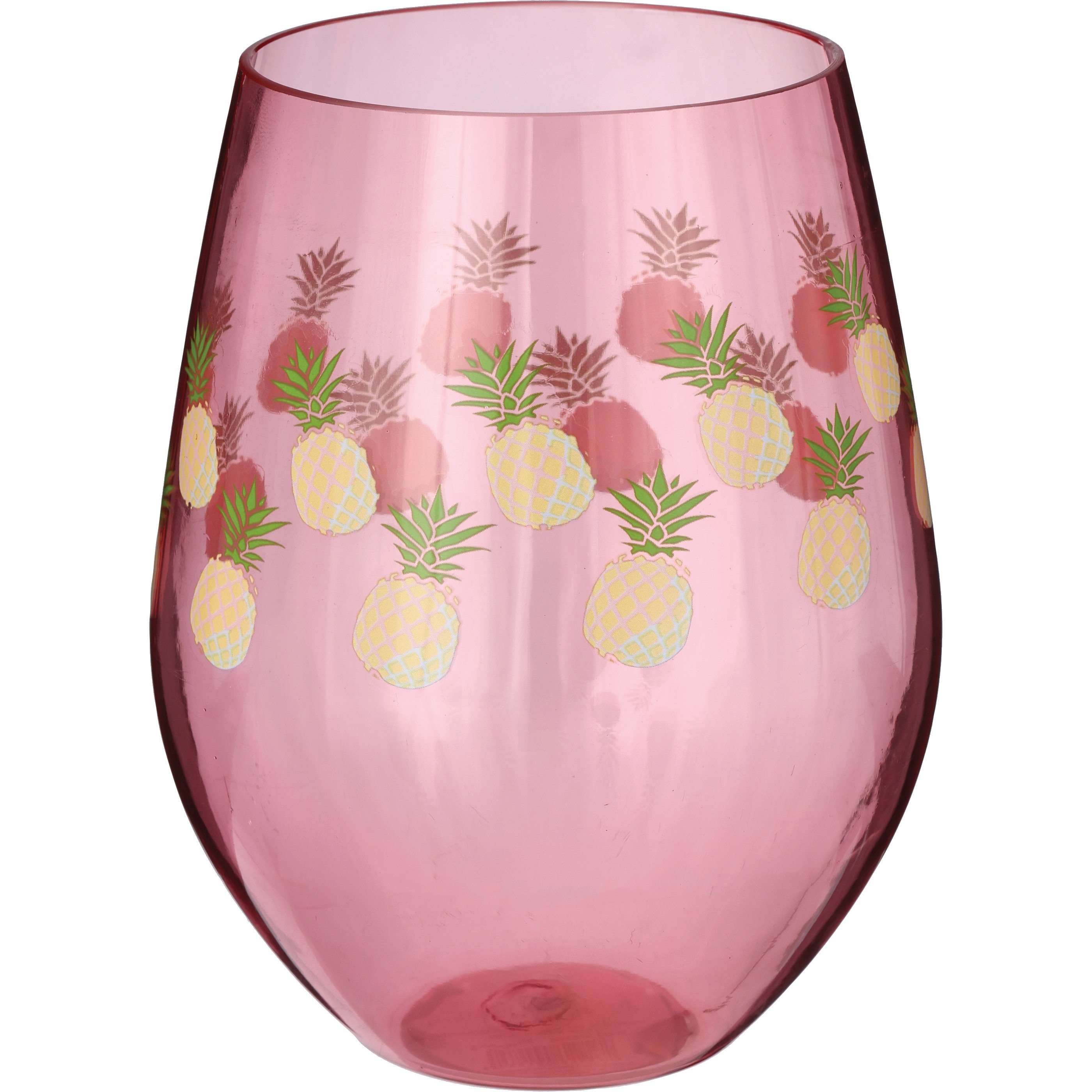 Destination Holiday Stemless Wine Glass - Pink Pineapple - Shop Seasonal  decor at H-E-B