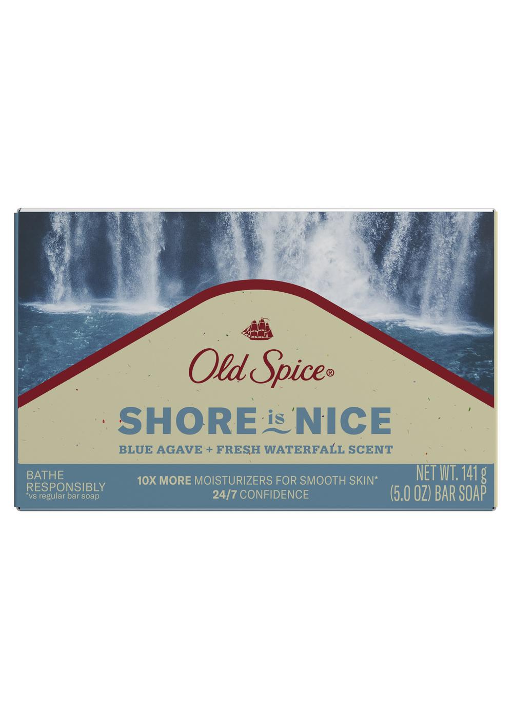Old Spice Shore Is Nice  Bar Soap - Blue Agave Fresh Waterfall; image 1 of 2