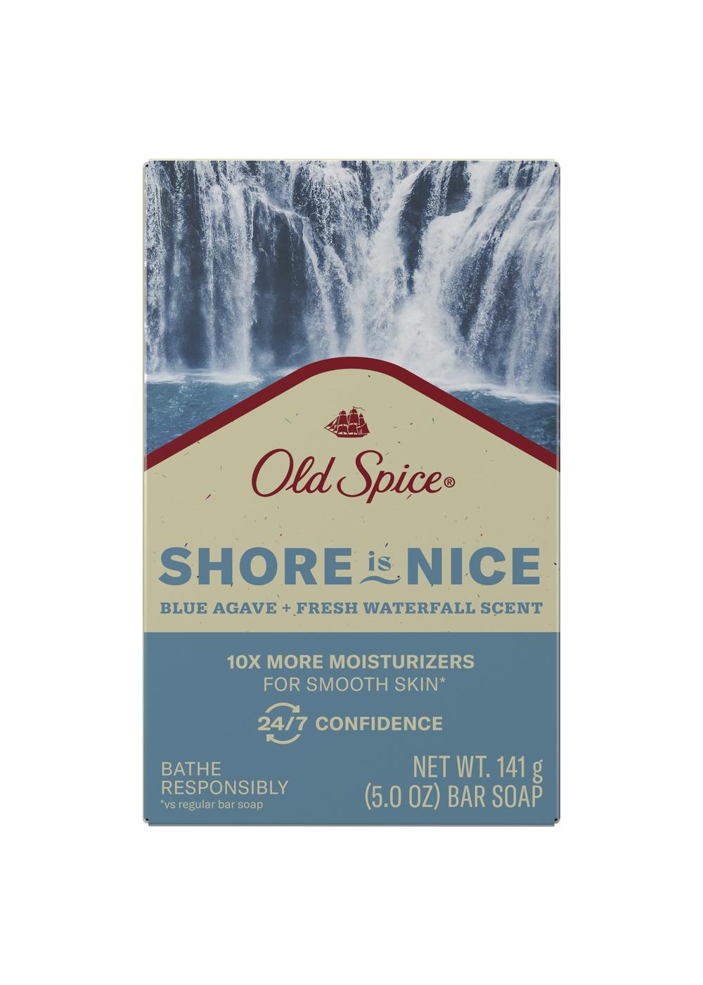 Old Spice Shore Is Nice  Bar Soap - Blue Agave Fresh Waterfall; image 2 of 2