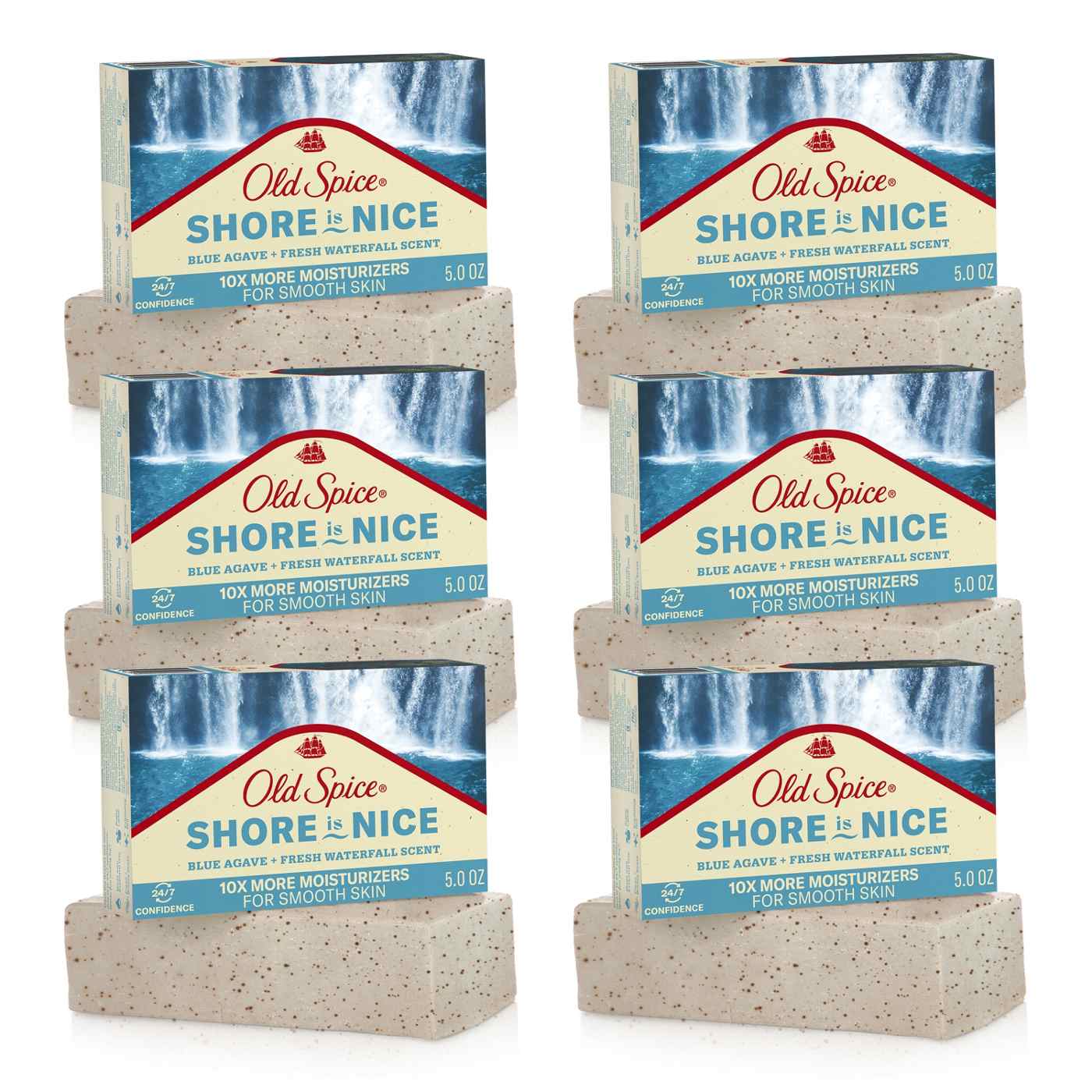 Old Spice Shore Is Nice  Bar Soap - Blue Agave Fresh Waterfall; image 6 of 9