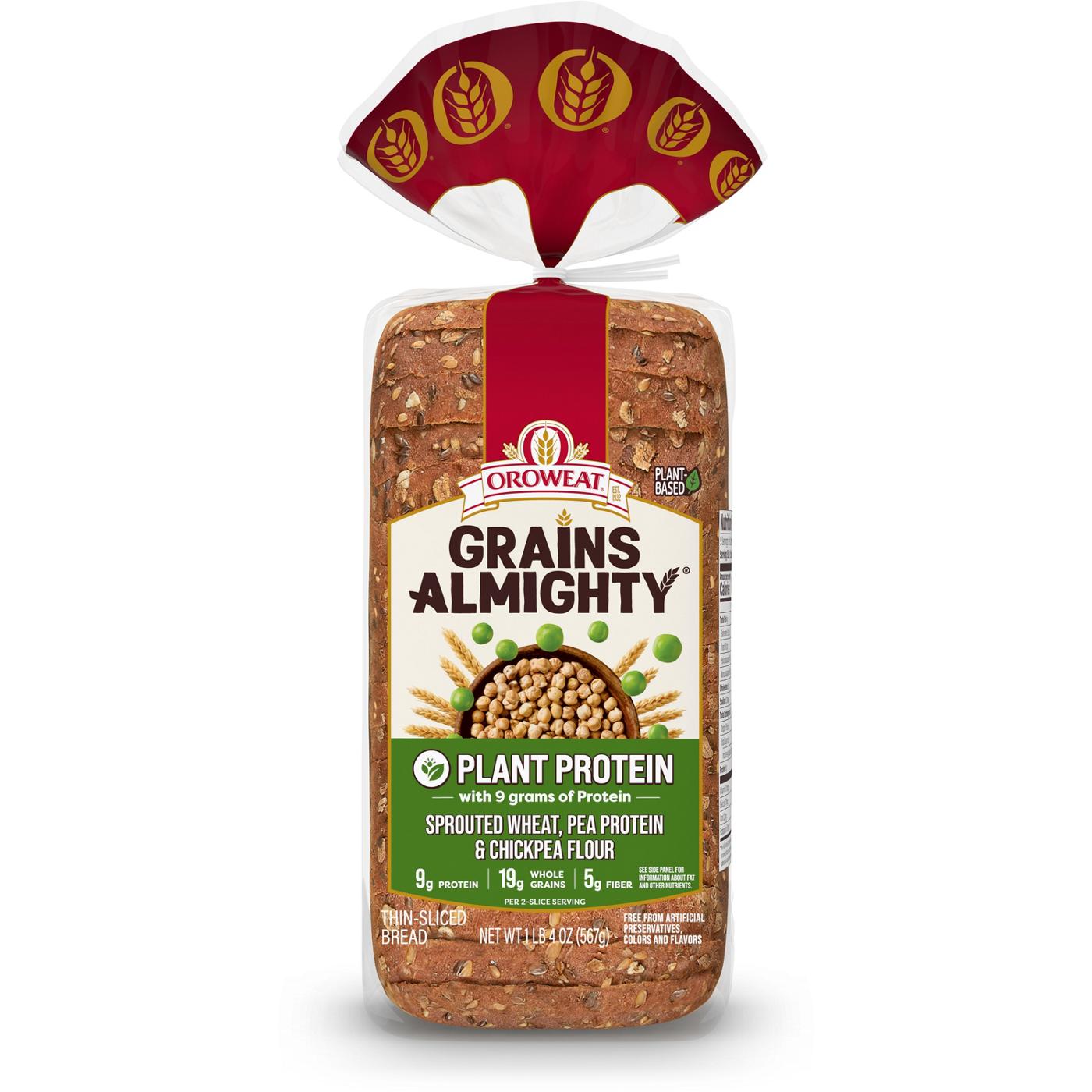 Oroweat Grains Almighty Plant Protein Bread; image 1 of 3