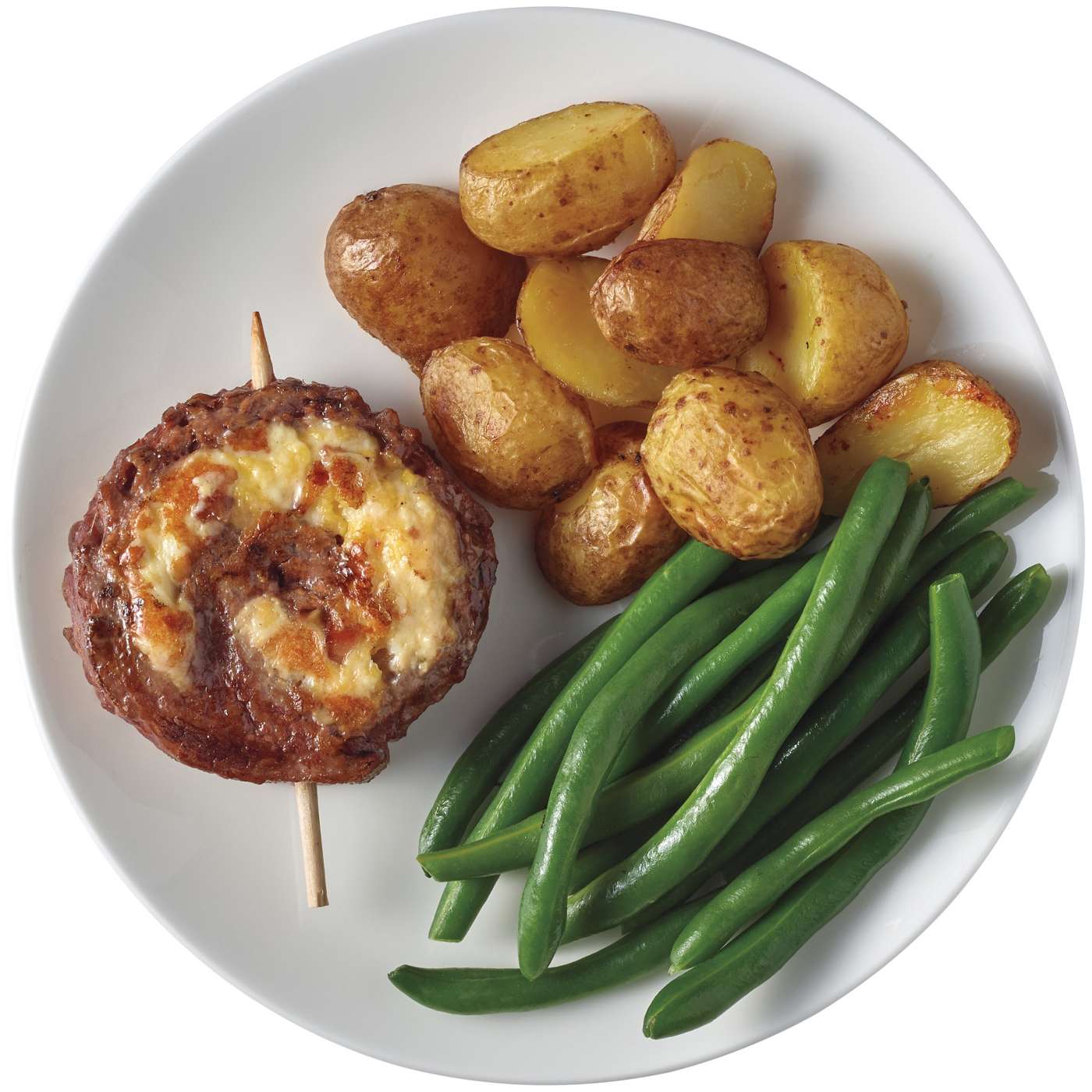 Meal Simple by H-E-B 3 Cheese & Uncured Bacon-Stuffed Beef Flank Steak Pinwheel, Potatoes & Green Beans; image 2 of 4