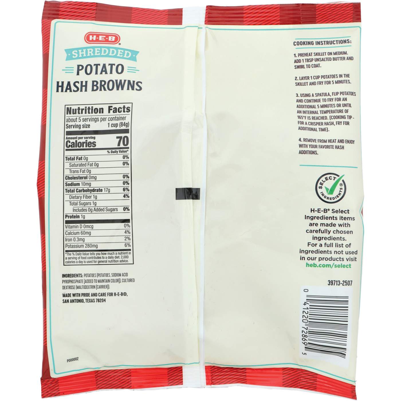H-E-B Shredded Potato Hash Browns; image 2 of 2