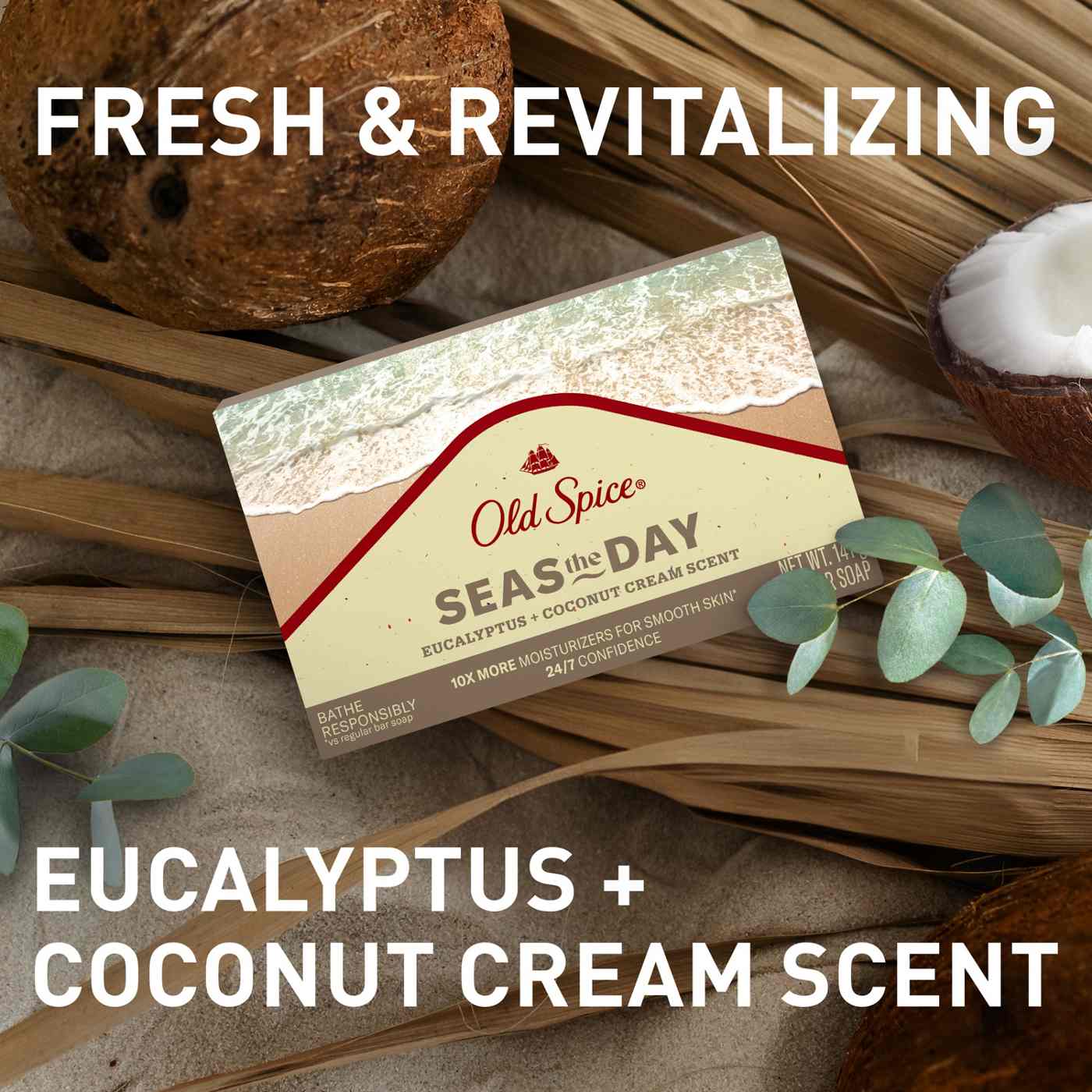 Old Spice Seas The Day Bar Soap - Eucalyptus & Coconut Cream; image 8 of 9