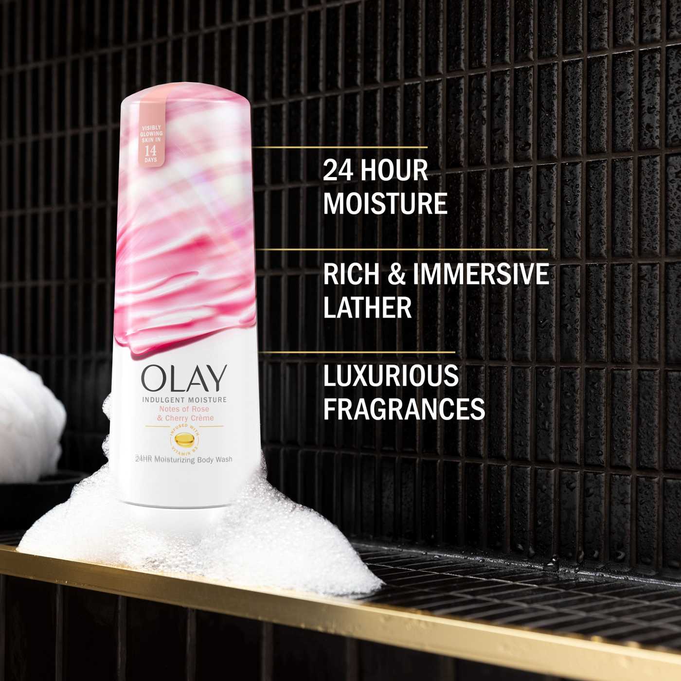 Olay Indulgent Moisture Creme Body Wash - Rose & Cherry; image 4 of 9