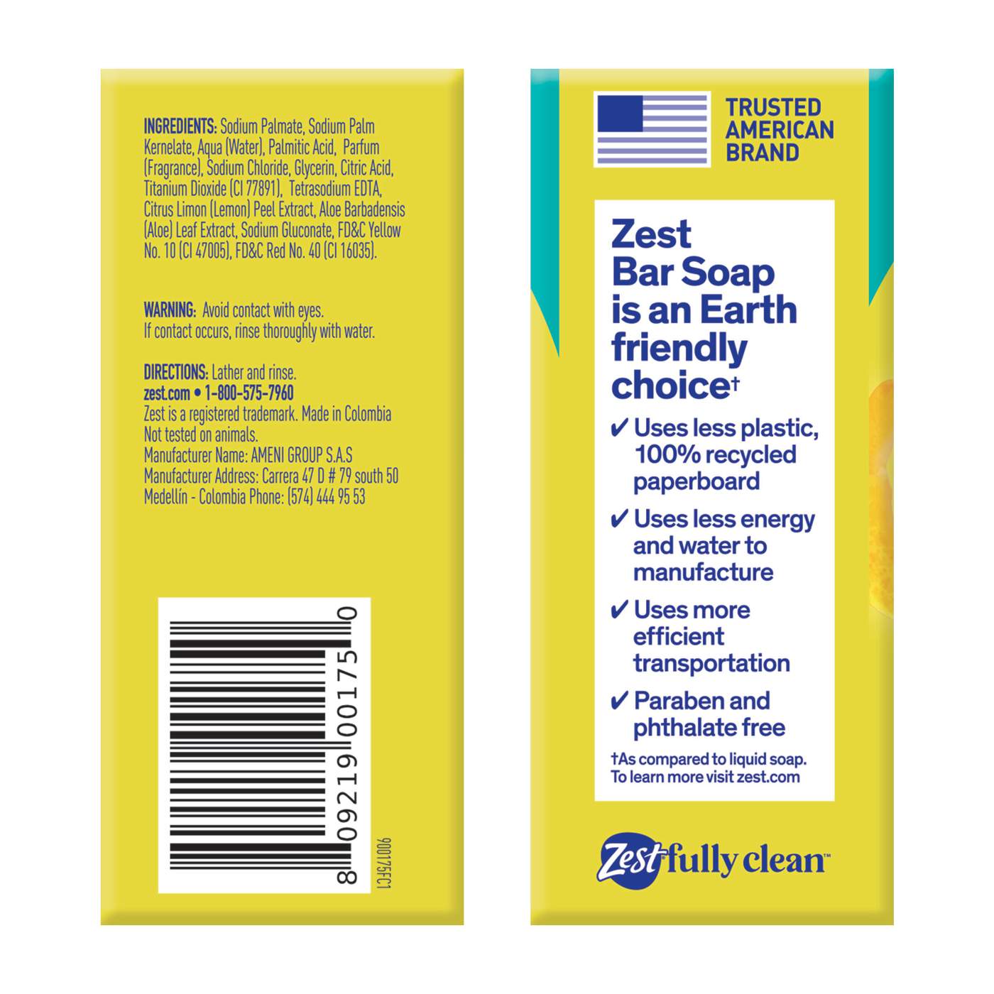 Zest Bar Soap - Lemon Peel Extract & Aloe; image 2 of 3