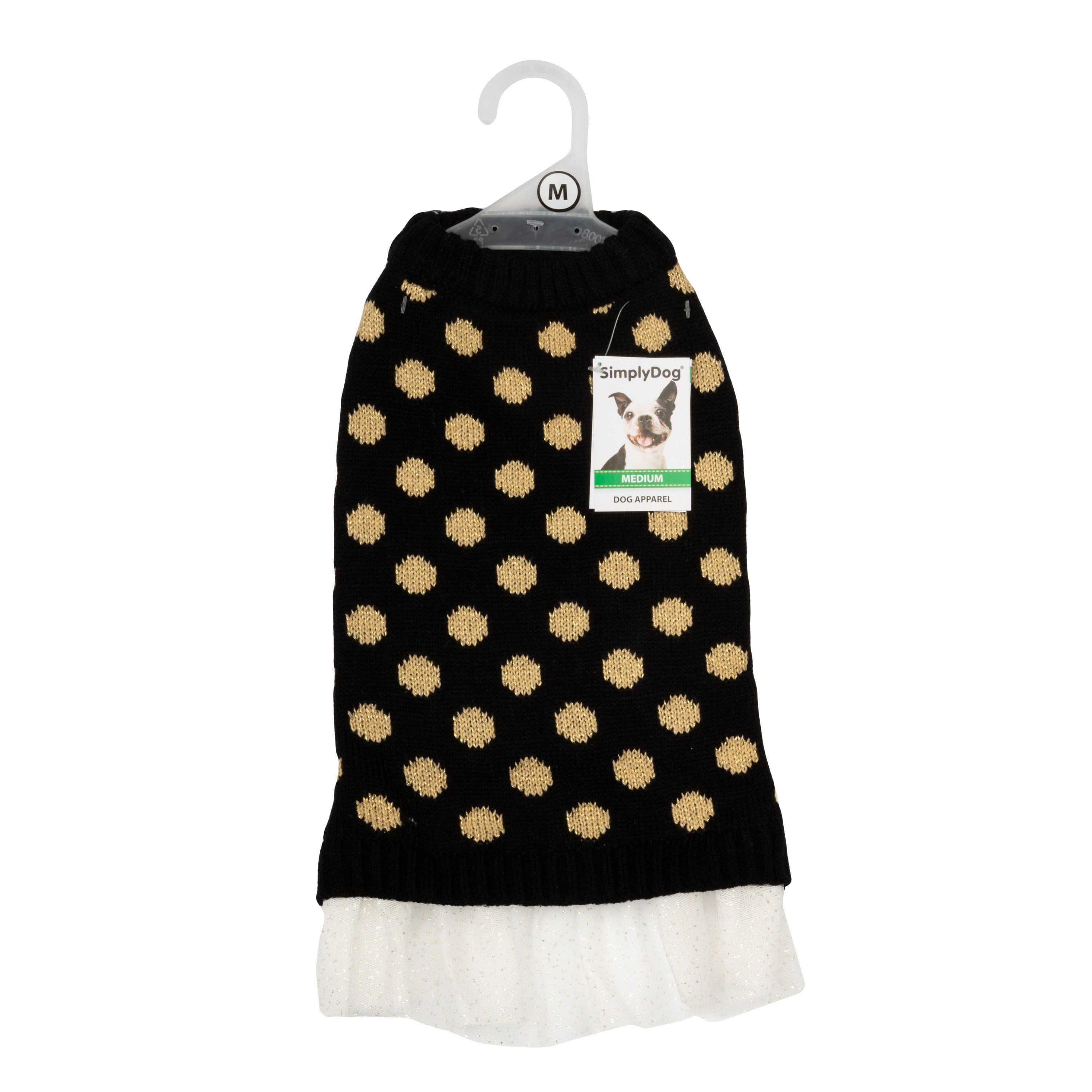 Simply Dog Glitter Polka Dot Sweater Small Shop Clothes at HEB
