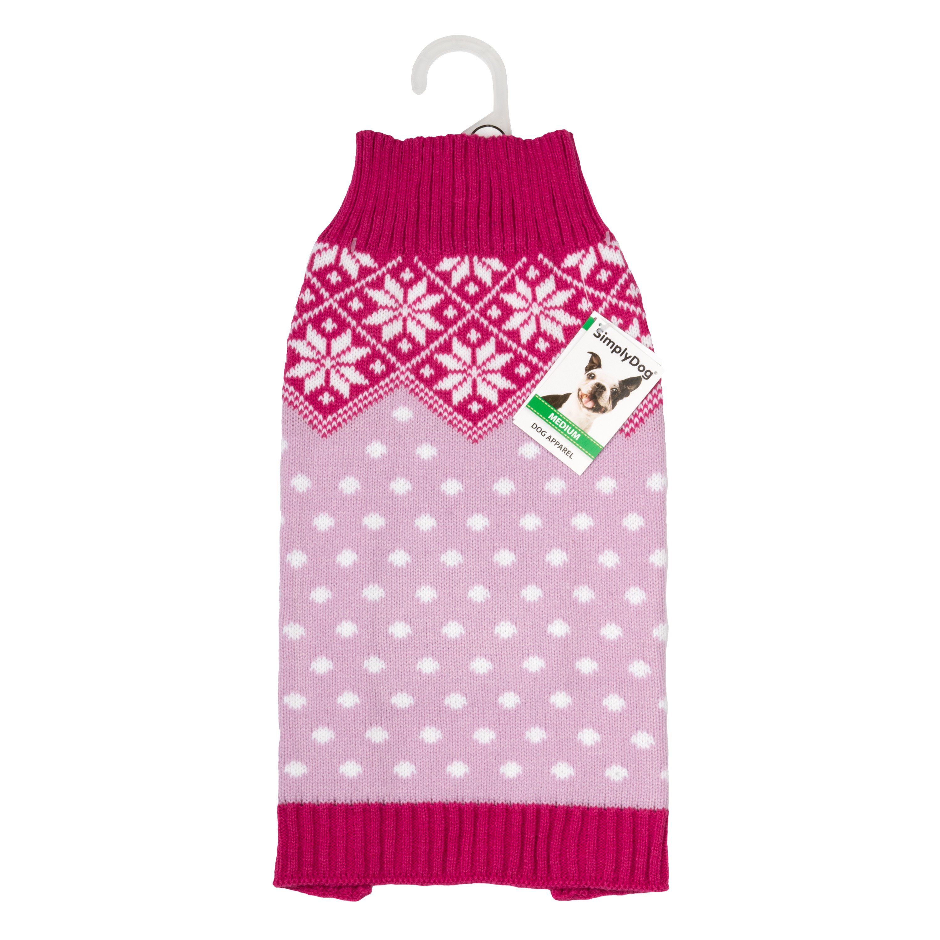 Simply Dog Pink Snowflake Sweater Small Shop Clothes at HEB