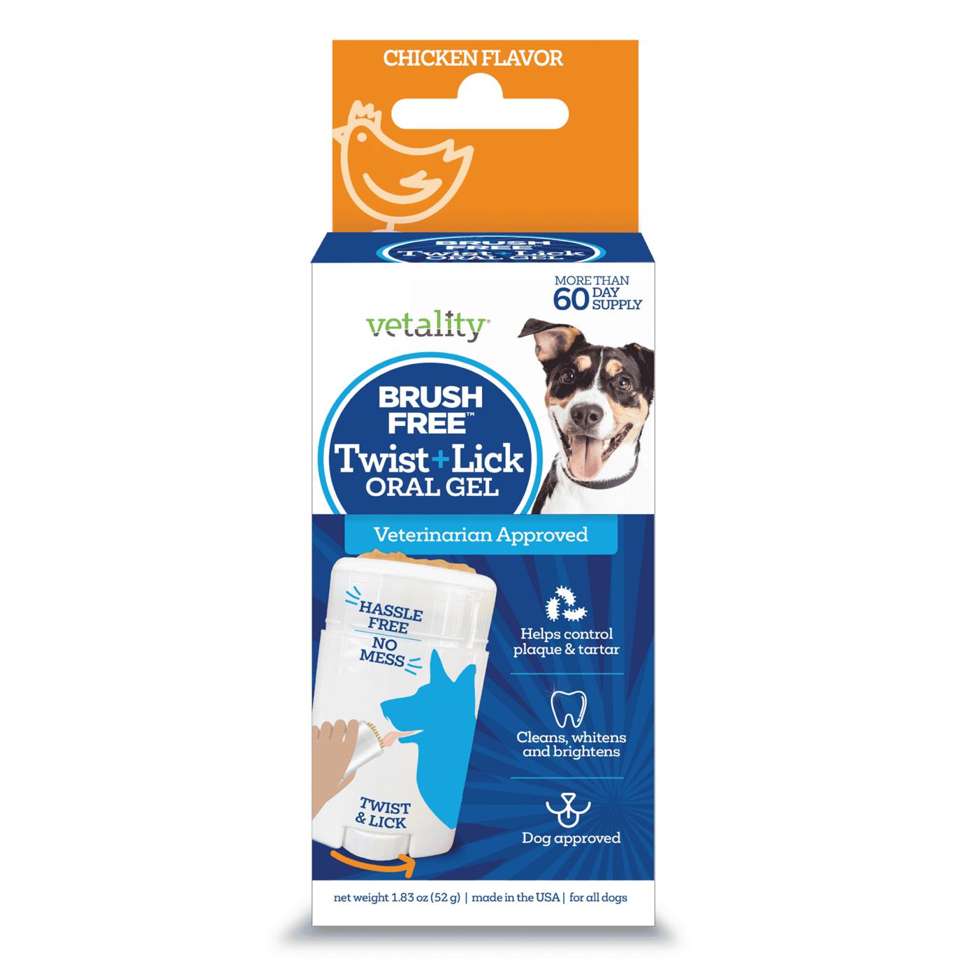 Vetality Brush Free Twist & Lick Oral Gel For Dogs - Chicken; image 1 of 3