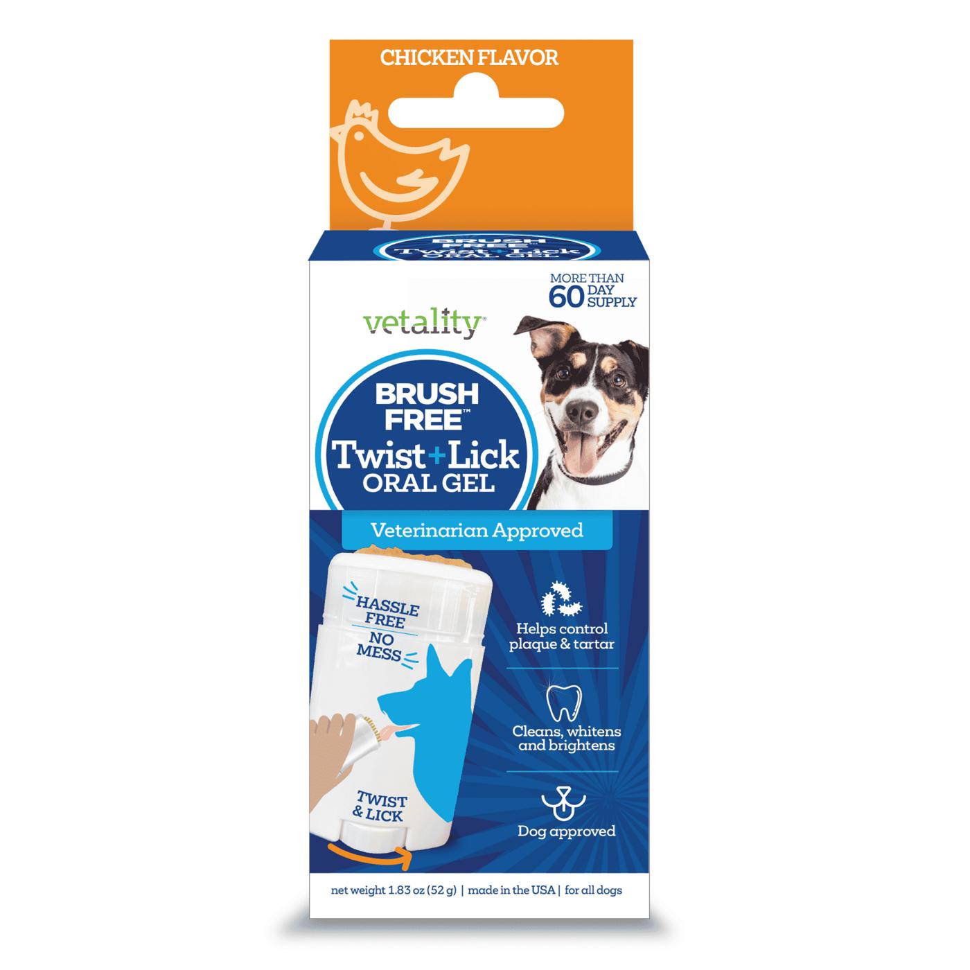 Vetality Brush Free Twist & Lick Oral Gel For Dogs - Chicken; image 1 of 3