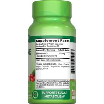 Nature's Truth Advanced Berberine HCI 500mg Capsules