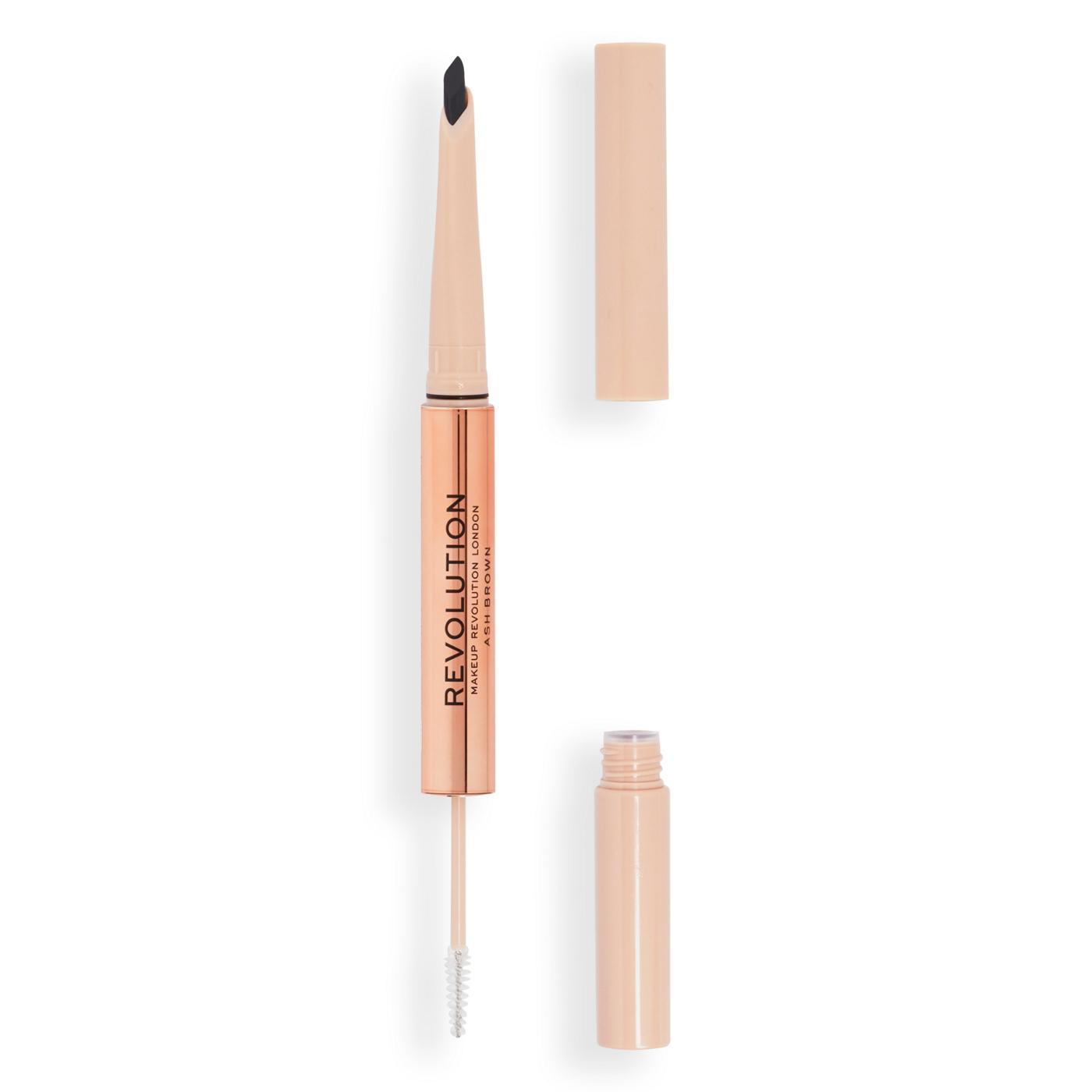 Makeup Revolution Fluffy Brow Duo Pencil - Ash Brown; image 2 of 4