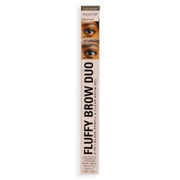 Makeup Revolution Fluffy Brow Duo Pencil - Dark Brown