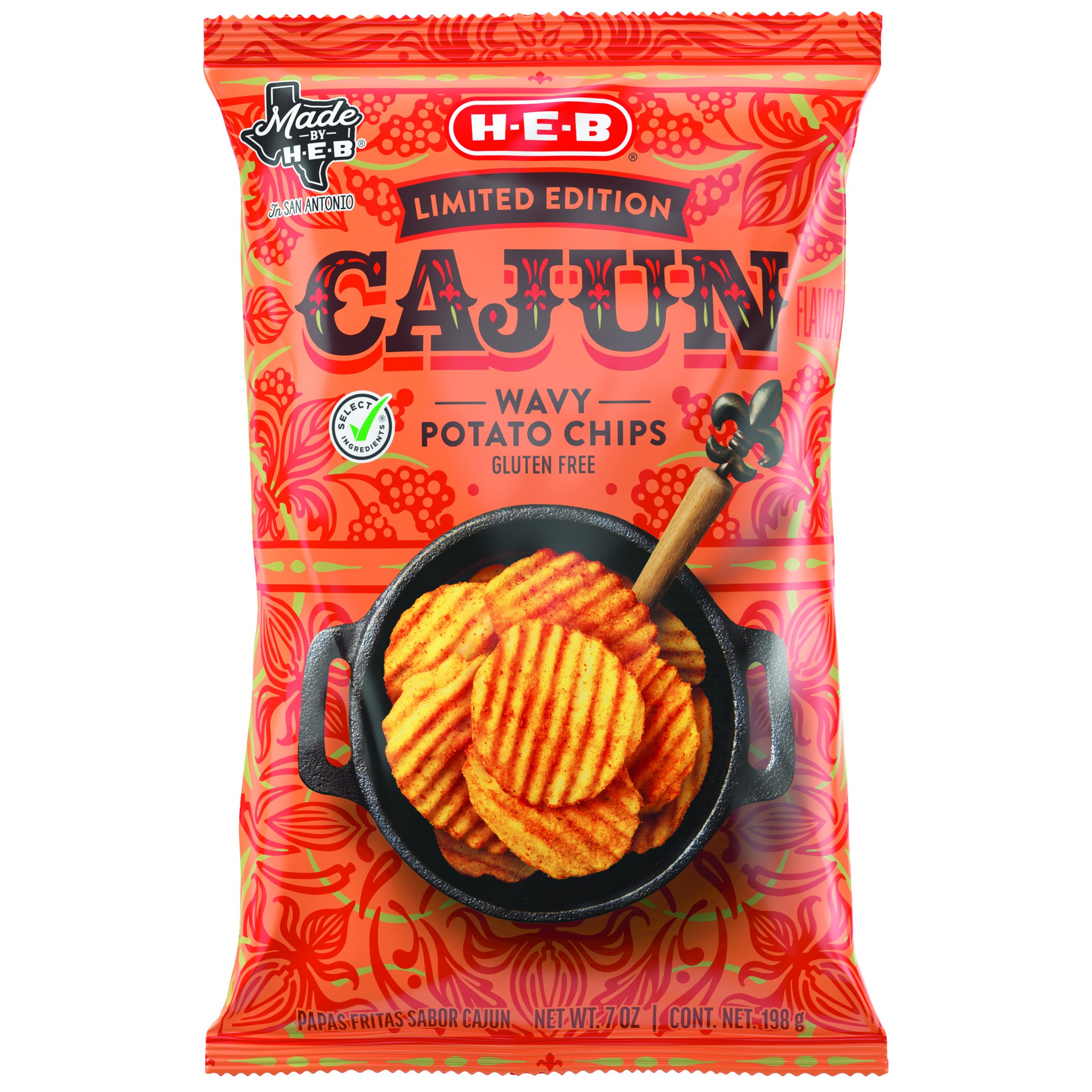 H-E-B Wavy Potato Chips - Cajun - Shop Chips At H-E-B