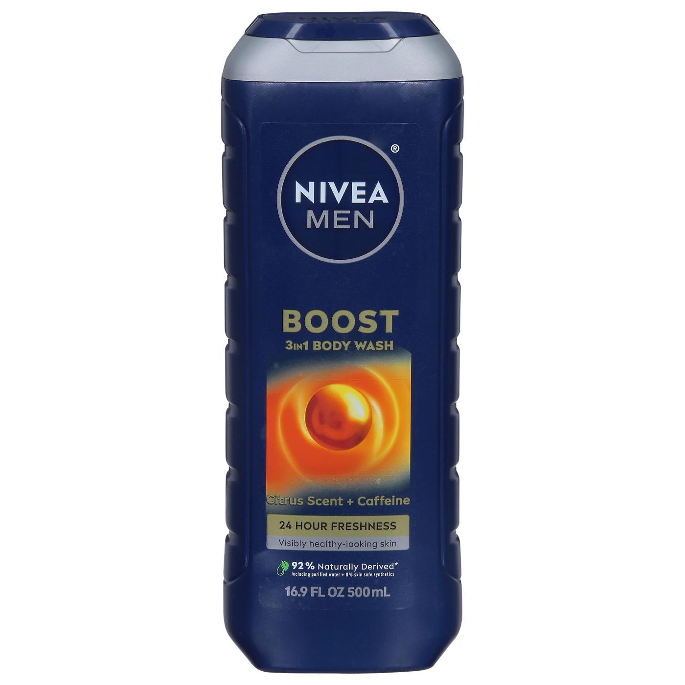 NIVEA Men Boost 3-In-1 Body Wash -Citrus Scent + Caffeine ; image 1 of 2