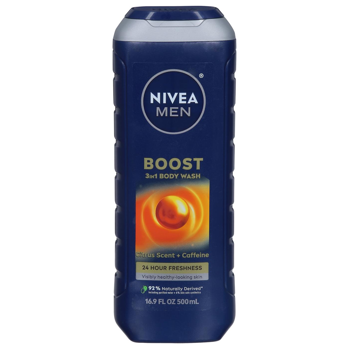 NIVEA Men Boost 3-In-1 Body Wash -Citrus Scent + Caffeine - Shop Body ...
