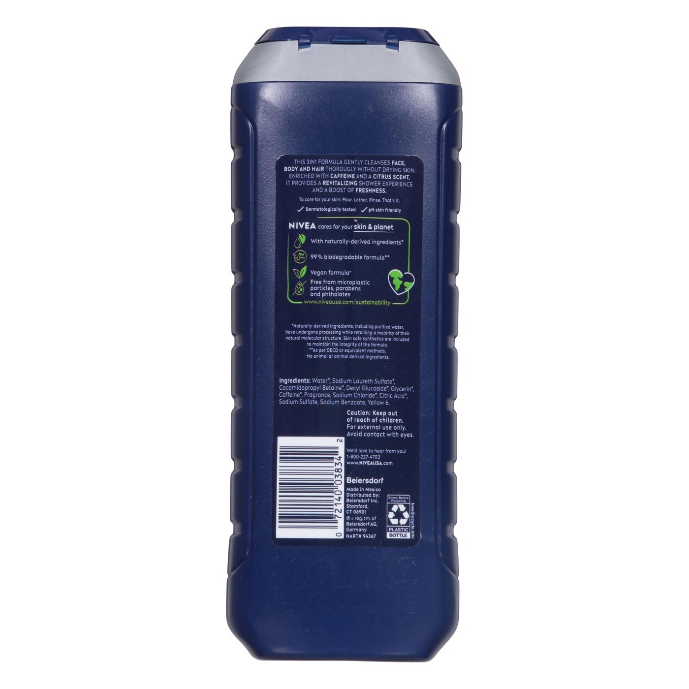 NIVEA Men Boost 3-In-1 Body Wash -Citrus Scent + Caffeine ; image 2 of 2