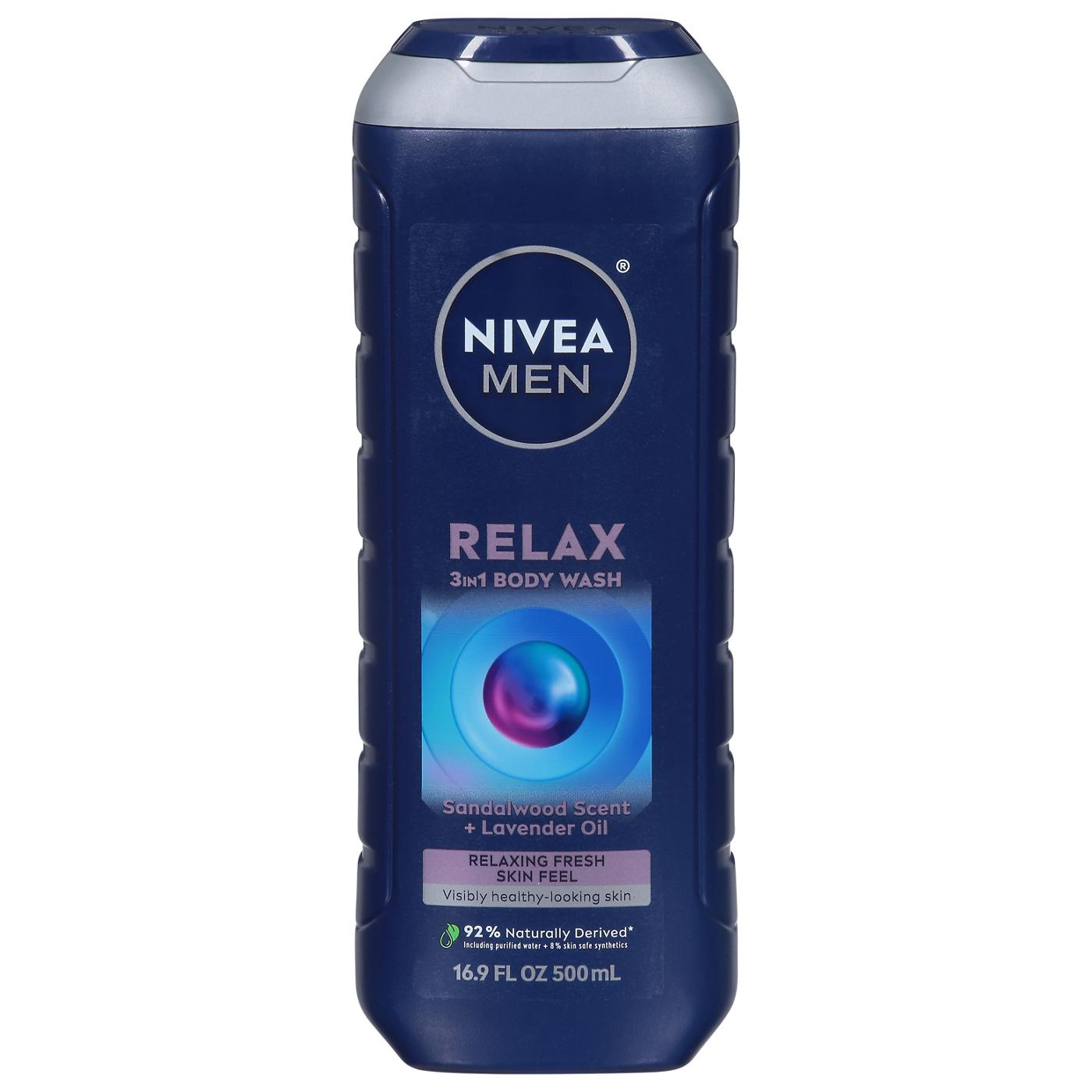 NIVEA Men Relax 3-In-1 Body Wash - Sandalwood Scent + Lavender Oil ; image 1 of 2