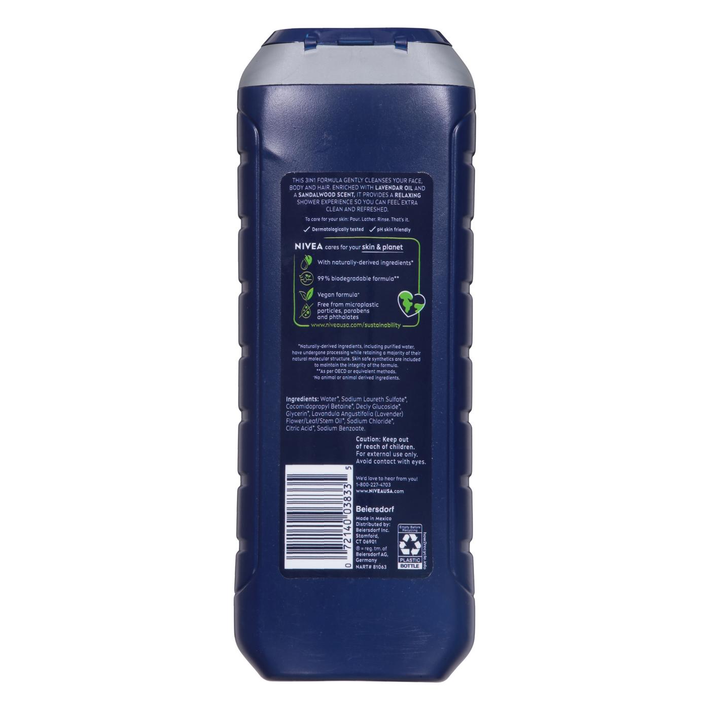 NIVEA Men Relax 3-In-1 Body Wash - Sandalwood Scent + Lavender Oil ; image 2 of 2