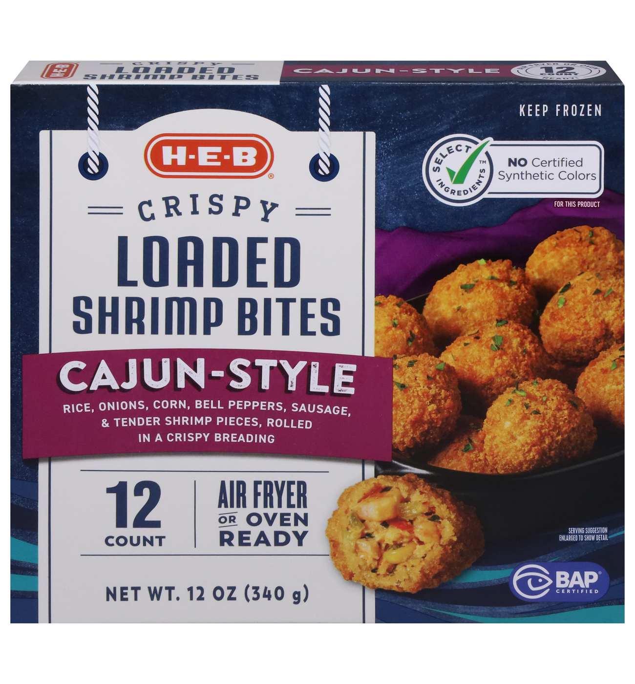 H-E-B Frozen Crispy Loaded Shrimp Bites – Cajun-Style; image 1 of 2