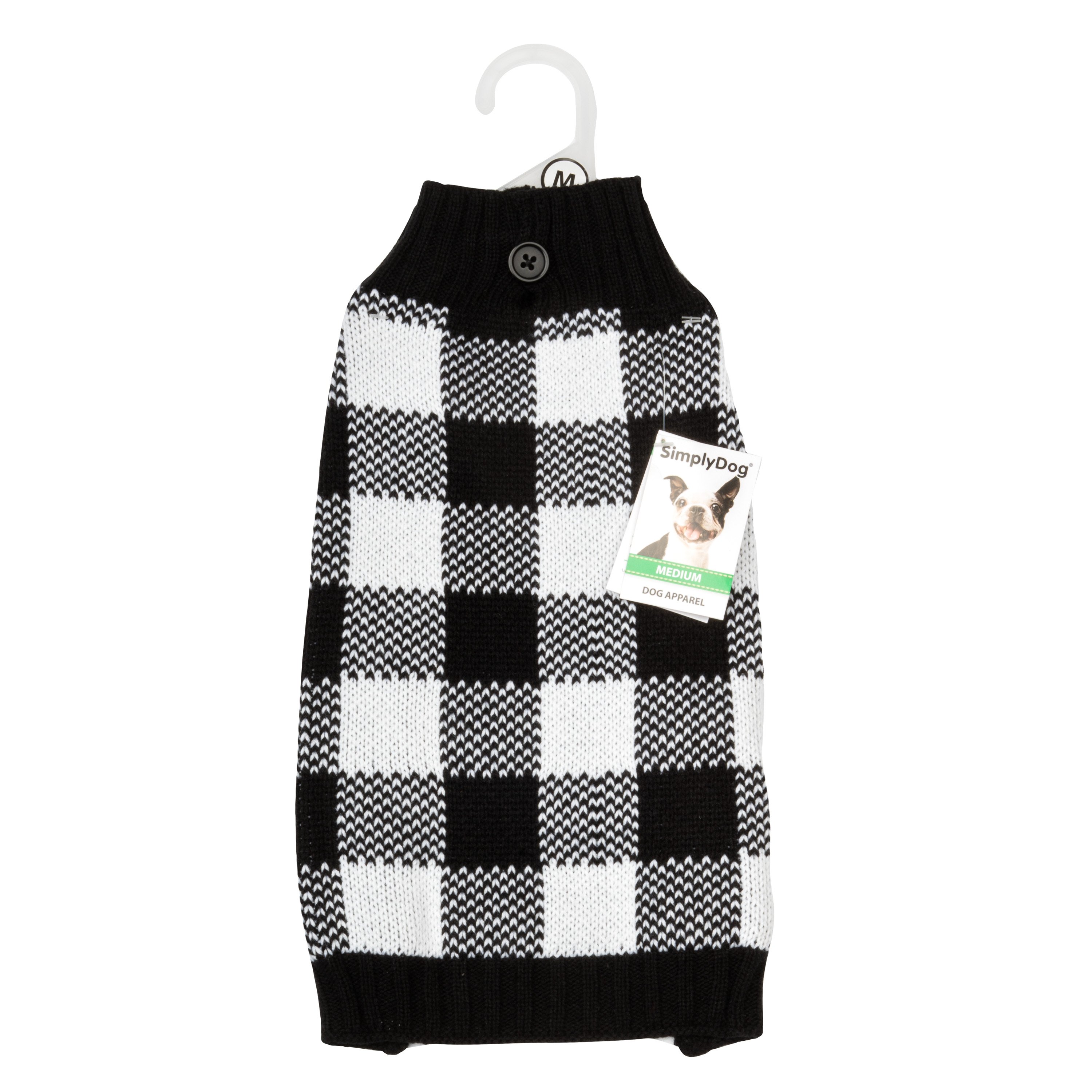 Simply Dog Black Buffalo Check Sweater Medium - Shop Clothes at H-E-B
