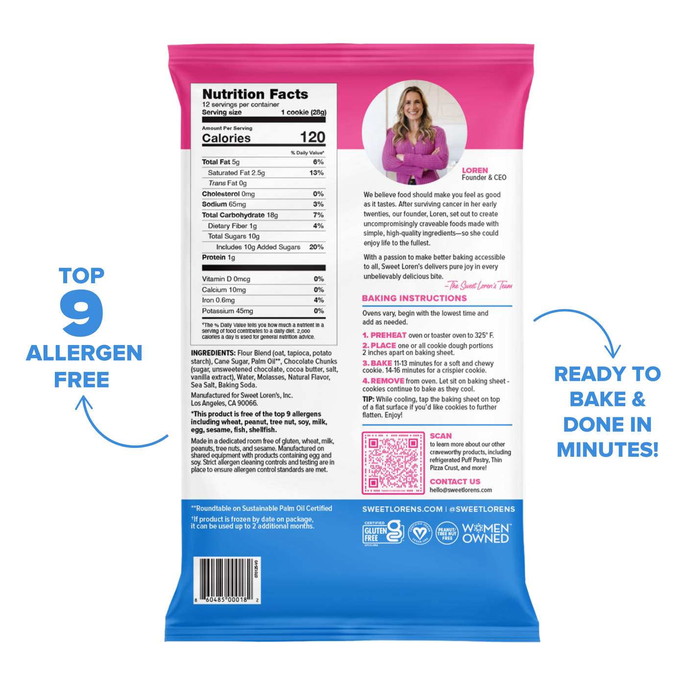 Sweet Loren's Gluten Free & Vegan Chocolate Chunk Cookie Dough; image 3 of 3