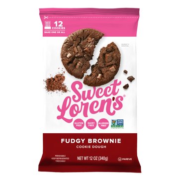Sweet Loren's Gluten Free & Vegan Fudgy Brownie Cookie Dough, 12 oz