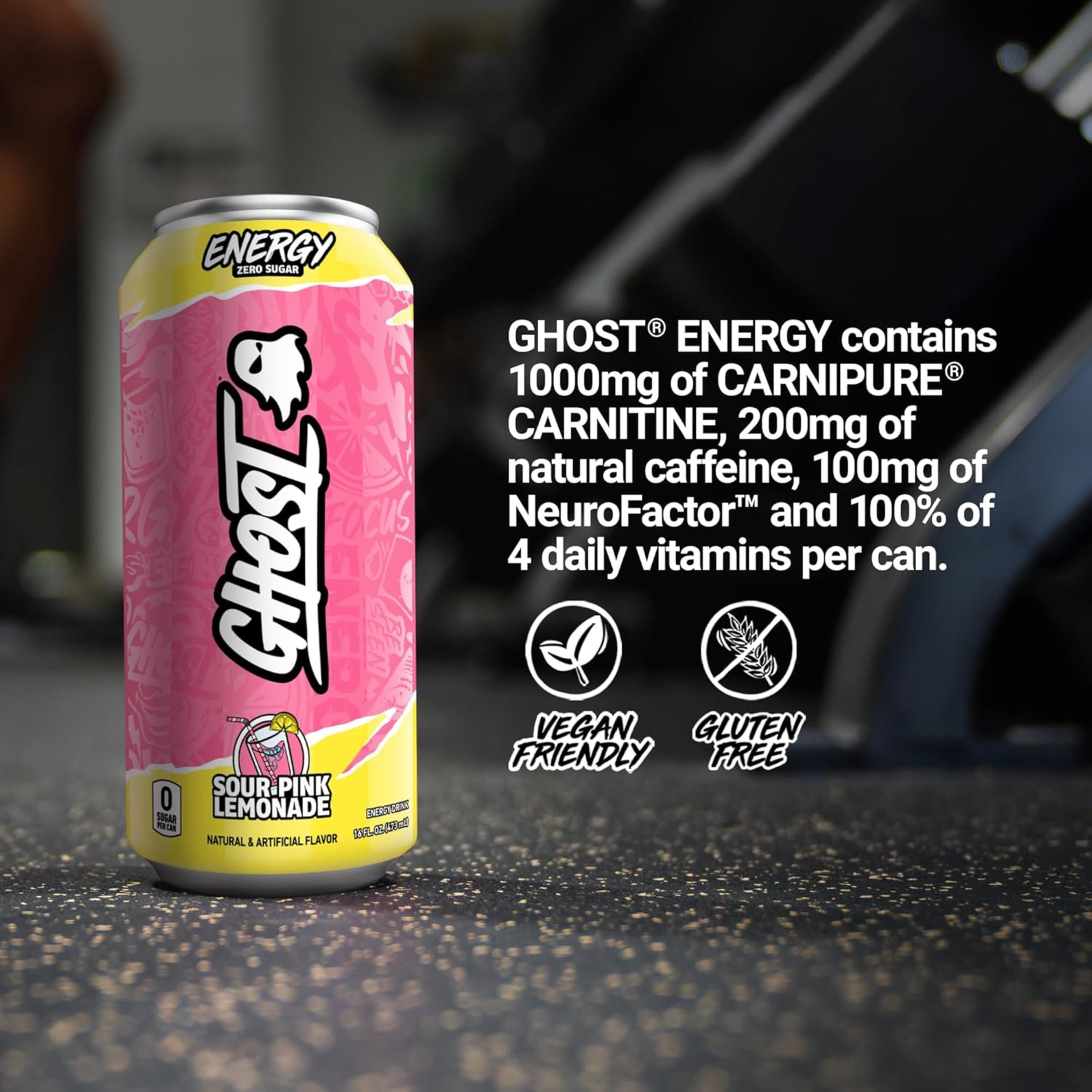 Ghost Zero Sugar Sour Pink Lemonade Energy Drink - Shop Sports & energy  drinks at H-E-B