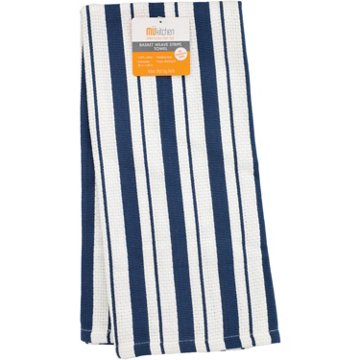 MU Kitchen Basket Weave Kitchen Towel - Blue, 20" x 30"