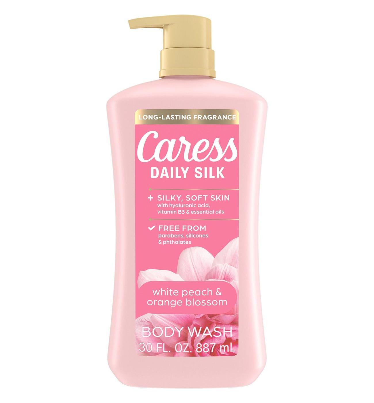 Caress Daily Silk Body Wash - White Peach & Orange Blossom; image 1 of 2