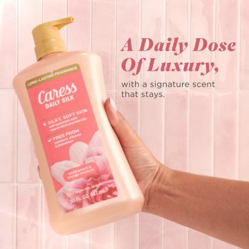 Caress Daily Silk Body Wash - White Peach & Orange Blossom, 30 oz