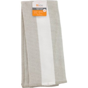 MU Kitchen Kitchen Towel - Waffle Stripe Khaki, 20" x 30"