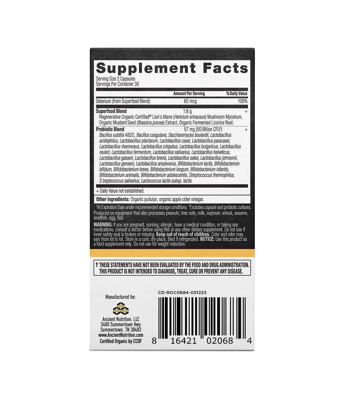 Ancient Nutrition Gut Recovery Probiotics Capsules; image 5 of 5