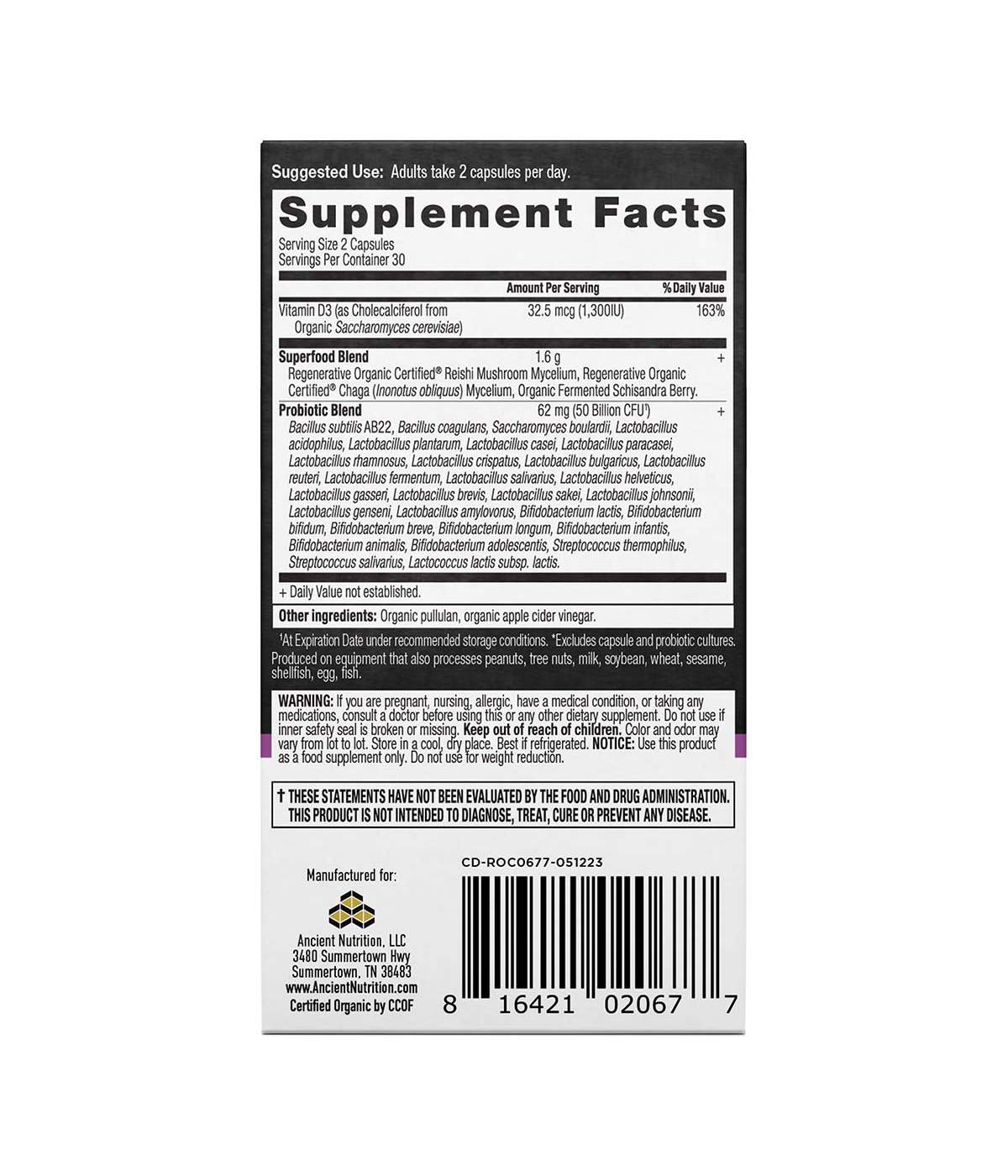 Ancient Nutrition Women's Extra Strength Probiotics Capsules; image 3 of 5
