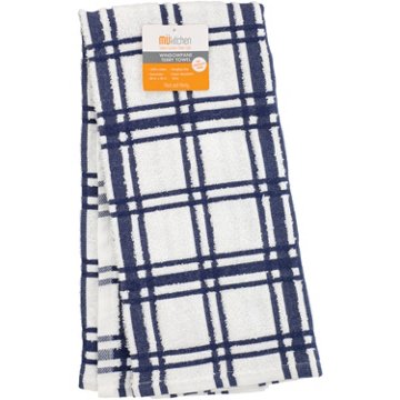 MU Kitchen Terry Kitchen Towel - Windowpane Blue, 20" x 30"