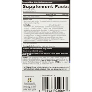 Ancient Nutrition Regenerative Organic Extra Strength Probiotics Capsules