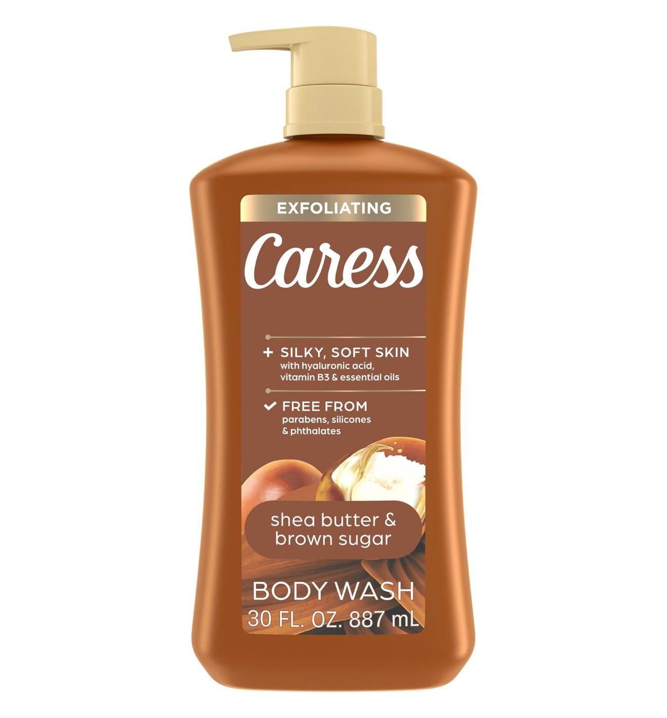 Caress Exfoliating Body Wash - Shea Butter & Brown Sugar; image 1 of 2