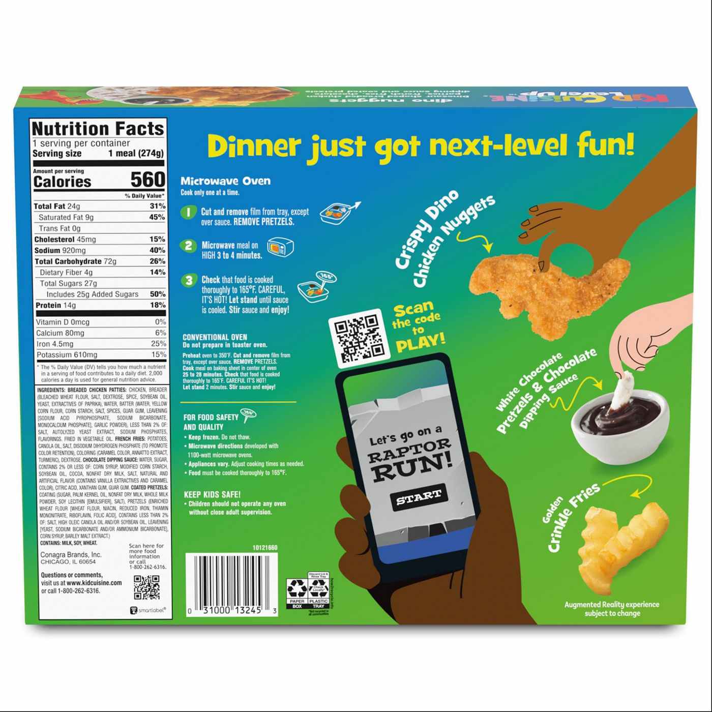 Kid Cuisine Level Up Dino Chicken Nuggets Frozen Meal; image 2 of 2