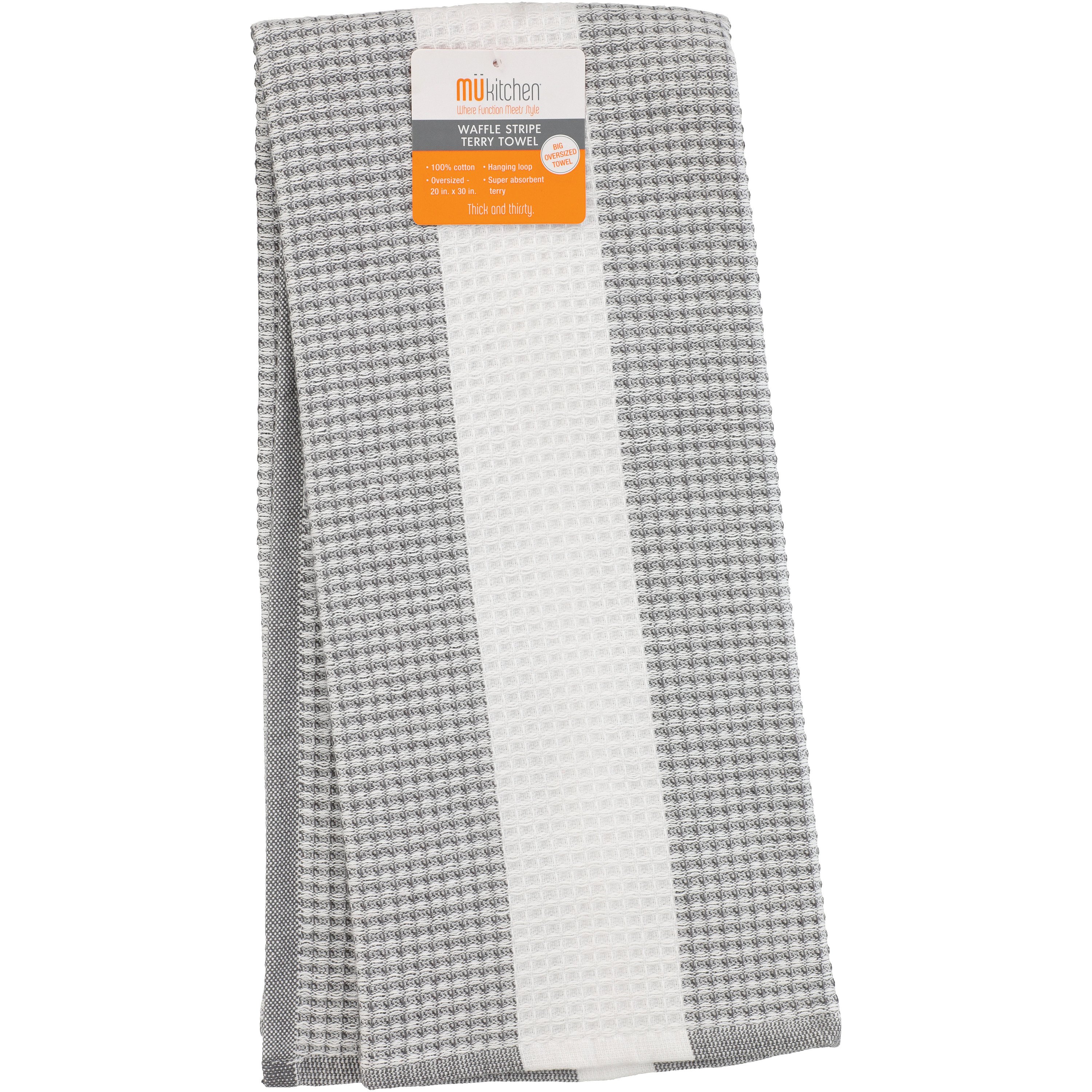 MU Kitchen Terry Kitchen Towel Waffle Stripe Stainless Shop Kitchen