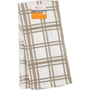 MU Kitchen Terry Kitchen Towel - Windowpane Khaki, 20" x 30"