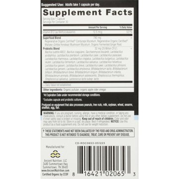Ancient Nutrition Regenerative Organic Once Daily Probiotics Capsules