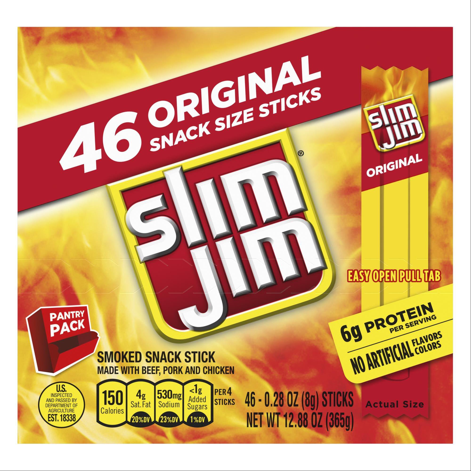 Slim Jim Original Snack Size Stick Pantry Pack - Shop Jerky at H-E-B