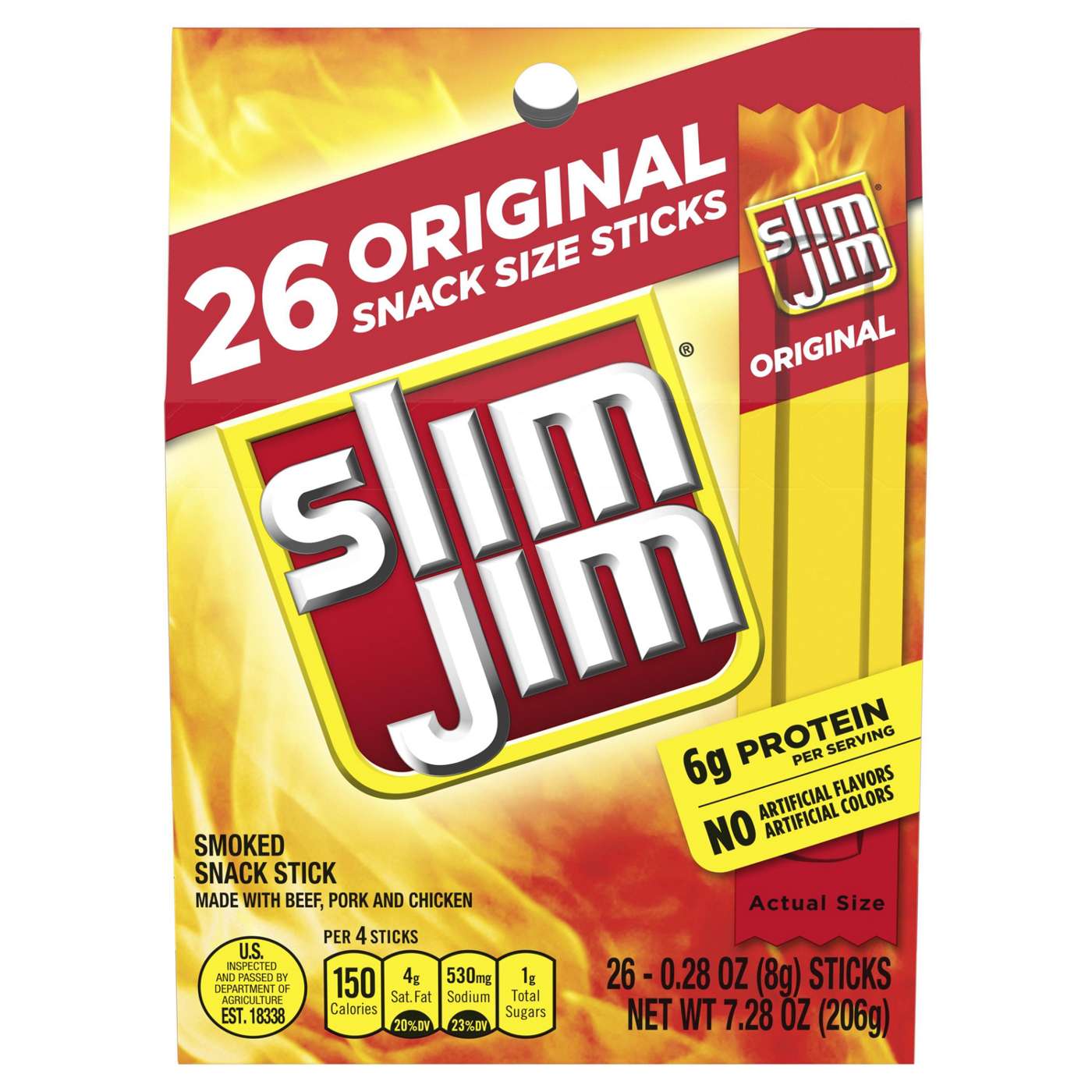 Slim Jim Original Snack Size Sticks; image 1 of 2