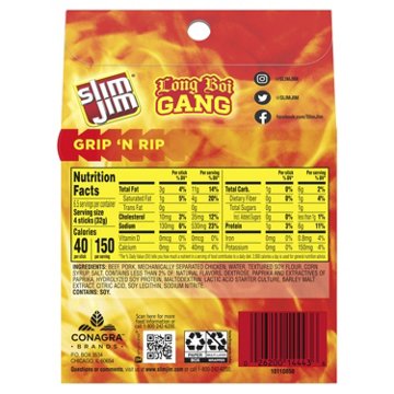 Slim Jim 6g Protein Original Snack-Size Smoked Meat Sticks, 26 ct