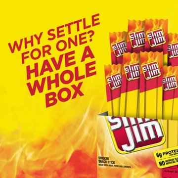 Slim Jim Original Smoked Jerky Meat Snack Size Sticks, 26 ct